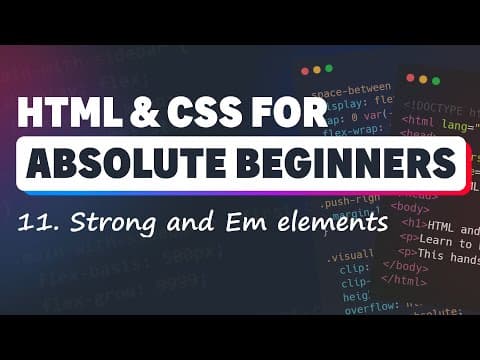 HTML & CSS for Absolute Beginners: Strong and Em elements